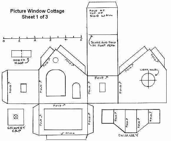 Макеты домов схемы для распечатки Новогодние домики + шаблоны Paper house template, Putz houses, Paper houses