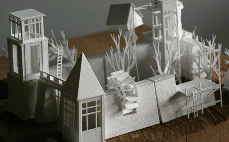 Макеты из бумаги фото Obsessive Architect Crafts One Tiny Paper Building Every Day for a Year Paper mo
