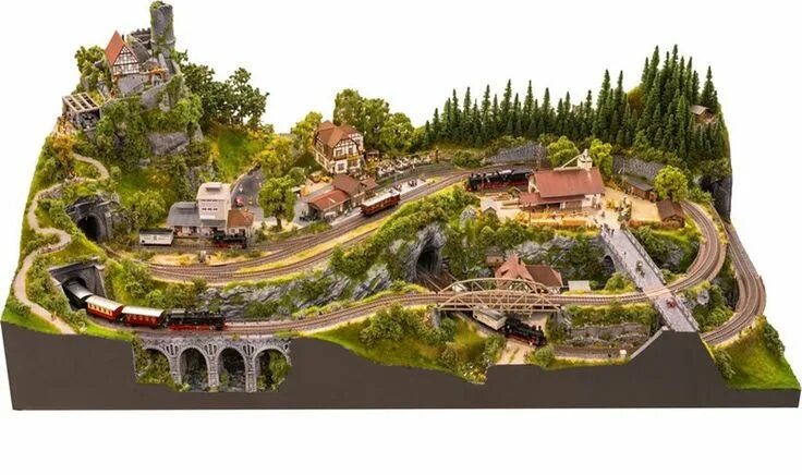 Макеты железных дорог фото 001 Noch familien modelbahn Model railway track plans, Model train scenery, Ho m