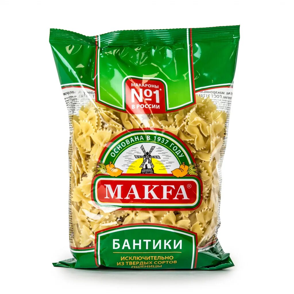 Макфа макароны виды с фото Макаронные изделия Бантики высший сорт группа А ГОСТ "Макфа" 400гр (20 шт) купит