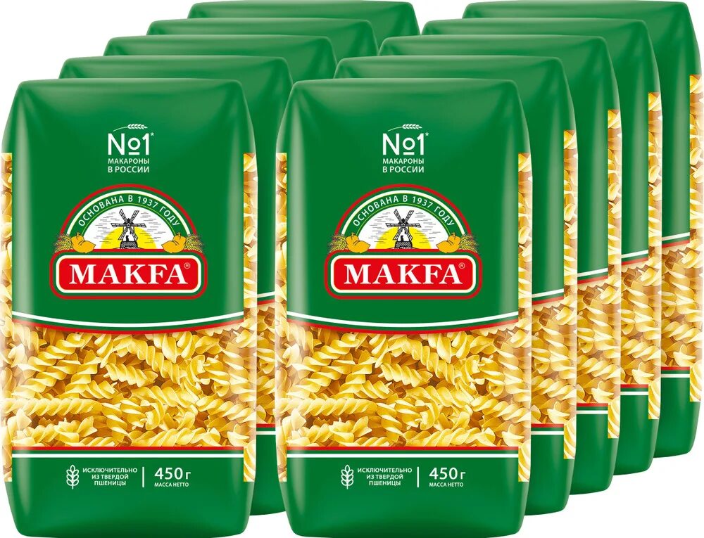Макфа макароны виды с фото Макаронные изделия Makfa спирали, 450 г х 10 шт - купить с доставкой по выгодным