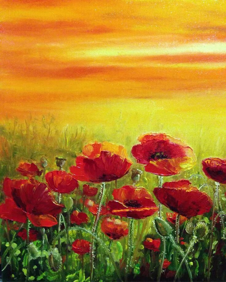 Маки фото масло Маки. Батенкова Лариса. Холст,масло. Flower art painting, Watercolor flower art,