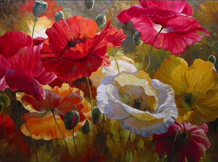 Маки фото масло leon roulette paintings - Google zoeken Цветочные картины, Маки, Масляная живопи