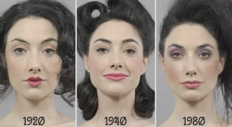 Макияж 100 лет Vintage makeup: 100 years of beauty in 1 minute