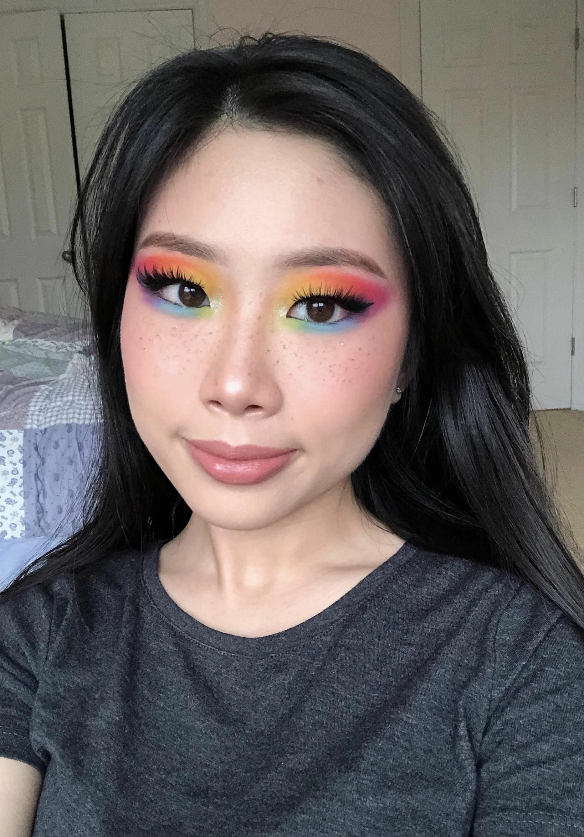 Макияж 16 Rainbow Monolid Makeup Look #makeup #beauty Pride makeup, Monolid makeup, Makeup
