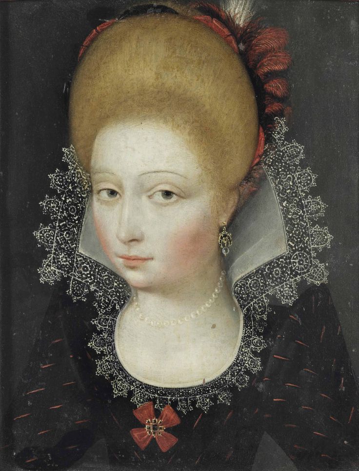 Макияж 17 века French School, early 17th century Portrait of a lady, bust-length, in a black an