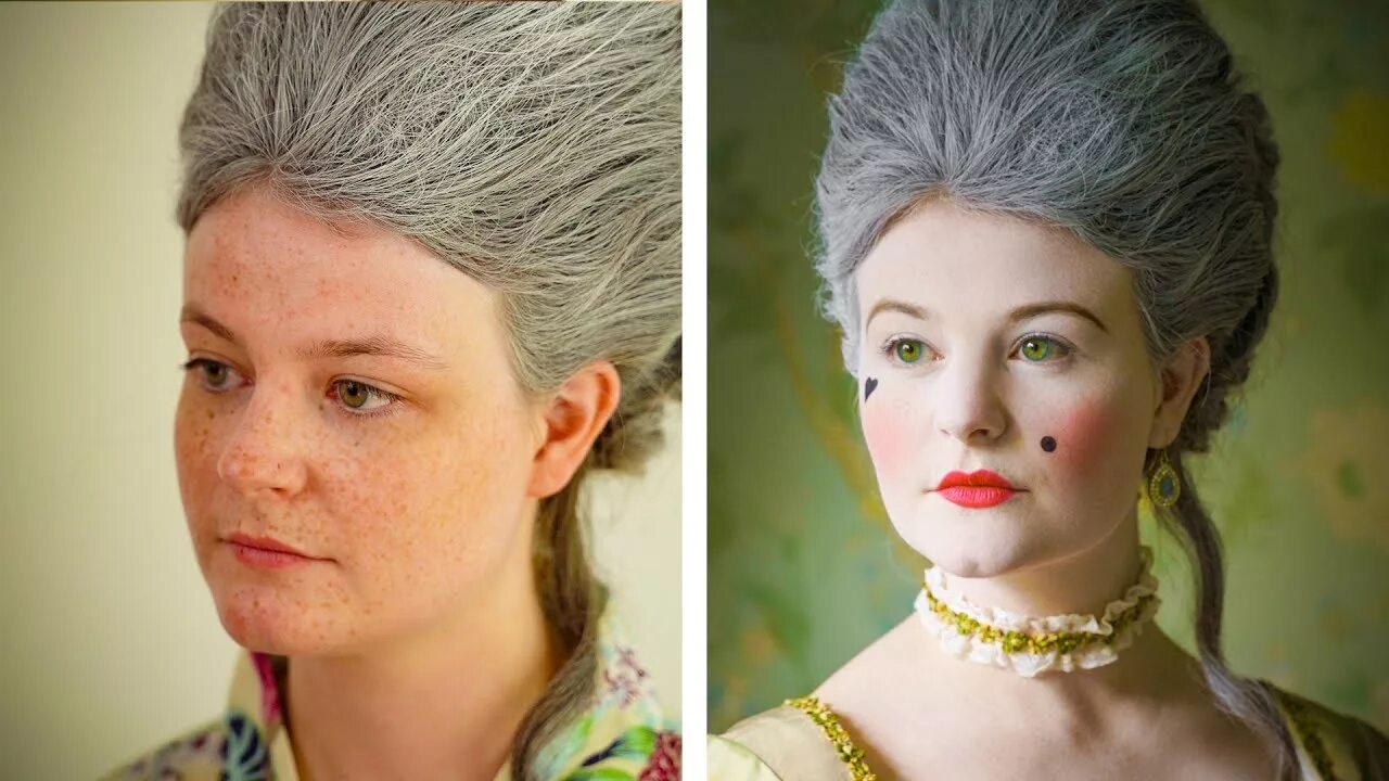 Макияж 18 века Historical Styles - 18th Century Court Make-up Tutorial - YouTube