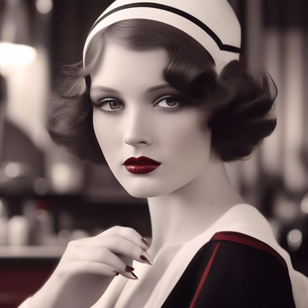 Макияж 1920 годов "Retro makeup advertisement of the." - image created in Shedevrum