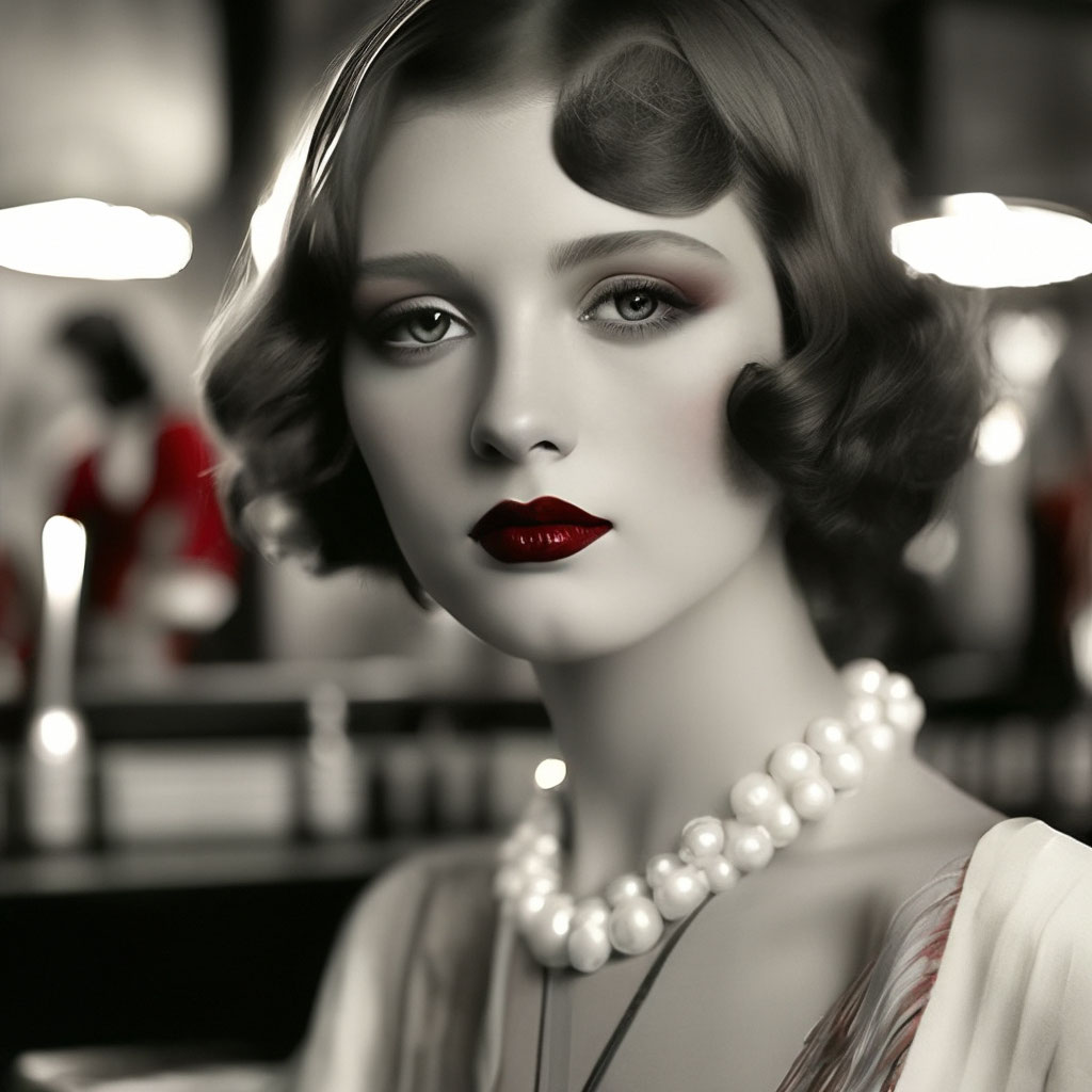 Макияж 1920 годов "Retro makeup ads of the 1920s, a girl." - image created in Shedevrum