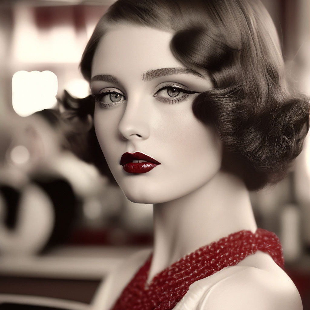 Макияж 1920 годов "Retro makeup advertisement of the." - image created in Shedevrum