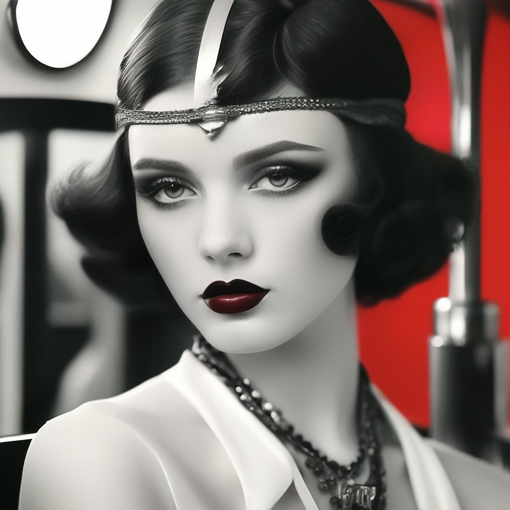 Макияж 1920 годов "Retro makeup advertisement of the." - image created in Shedevrum