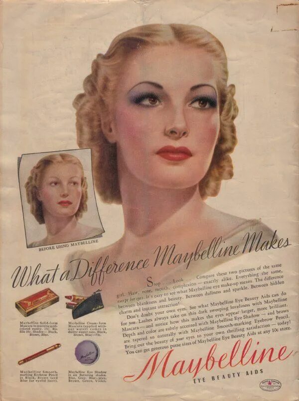 Макияж 1930 х годов Vintage makeup ads, Makeup ads, Vintage makeup