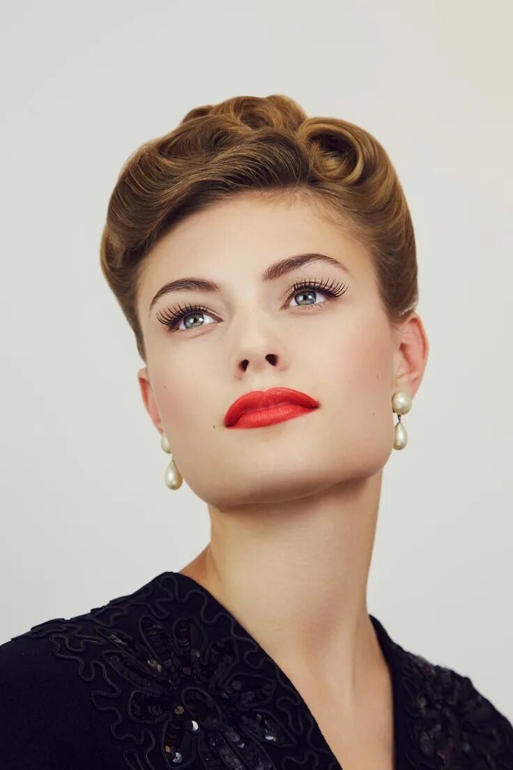 Макияж 1940 х годов 1940s evening look 1940s hairstyles, Vintage makeup looks, Vintage makeup