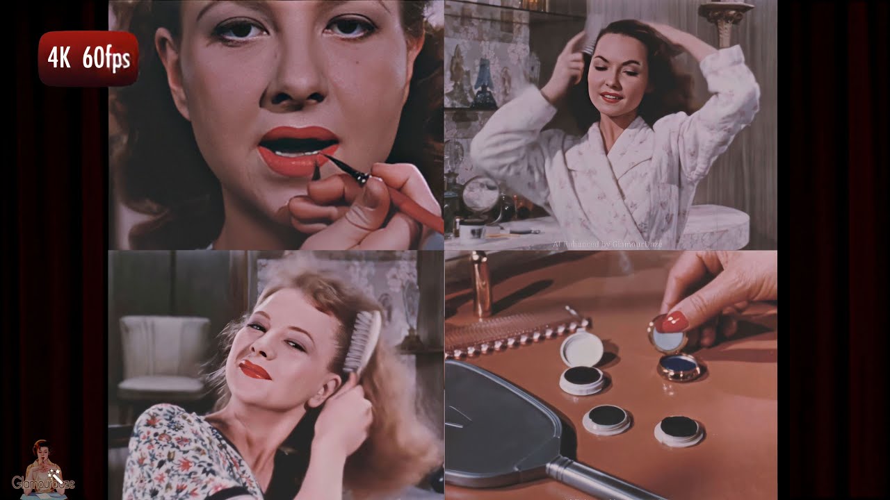 Макияж 1950 х годов Vintage 1950s Makeup Tutorial & Hair Care Routine AI Color - YouTube