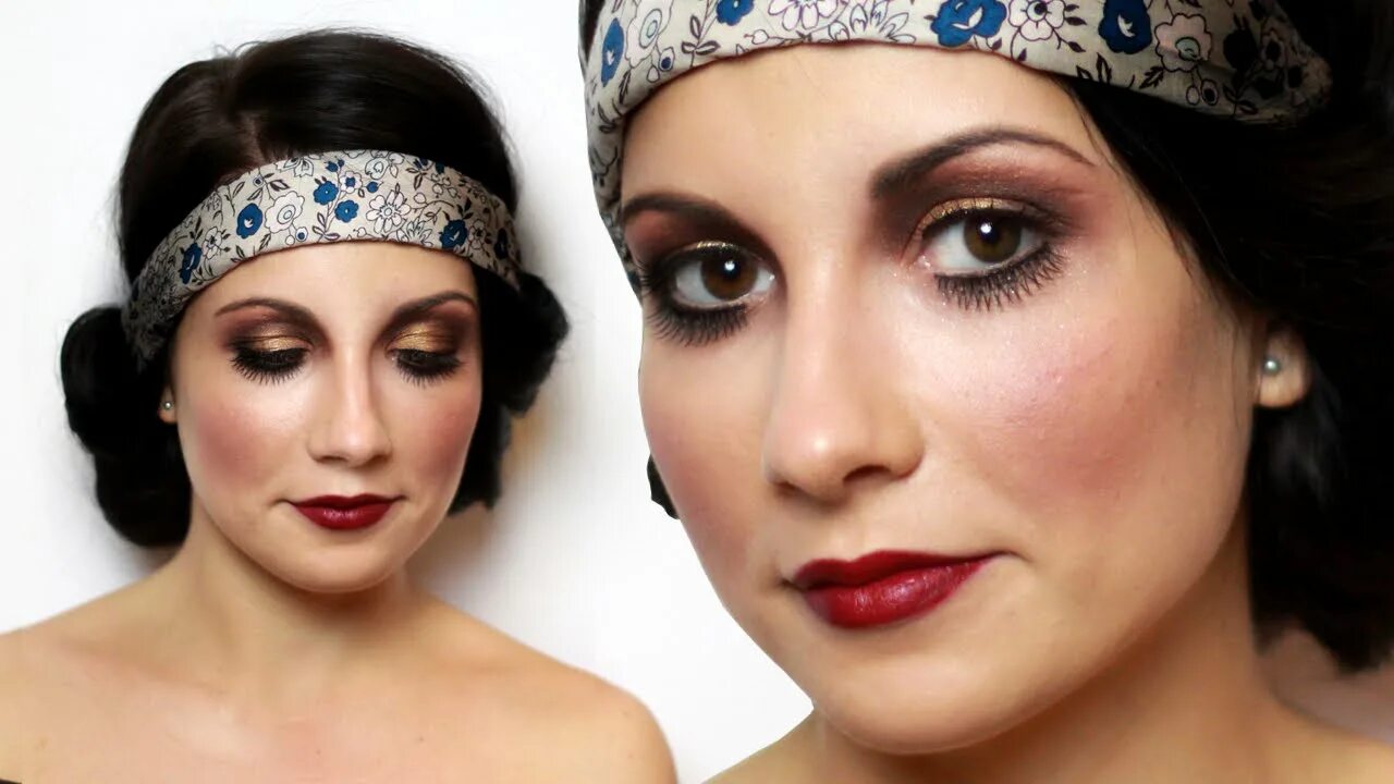 Макияж 20 20s Flapper Makeup Tutorial for Halloween - YouTube