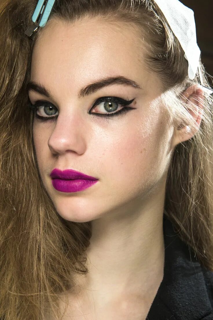 Макияж 2007 года Topshop Unique Fall 2016 Ready-to-Wear Fashion Show Beauty Pink lips, Topshop un