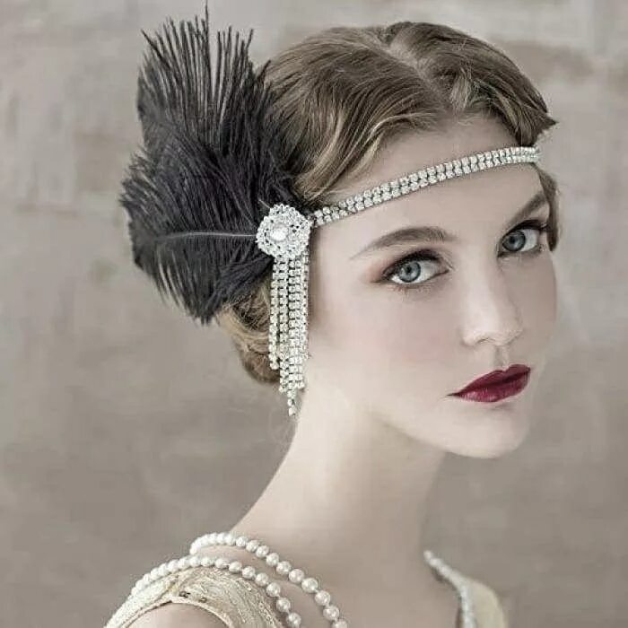 Макияж 20х годов гэтсби Pin on Y&Y.ca.kdın Flapper headband, Rhinestone hair accessory, Hair jewelry