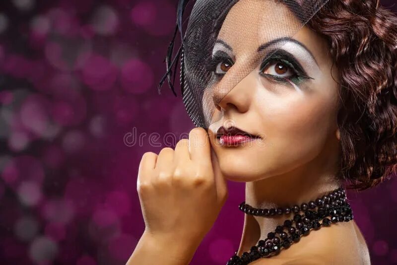 Макияж 30 годов Retro portrait stock photo. Image of fashion, adult, luxury - 25558116