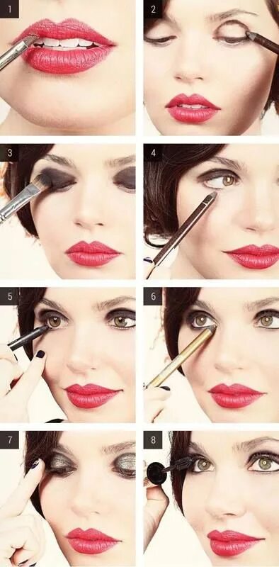 Макияж 30 пошагово Pin by Mi trucco on Make up Tutorial Flapper makeup, 1920s makeup tutorial, 1920