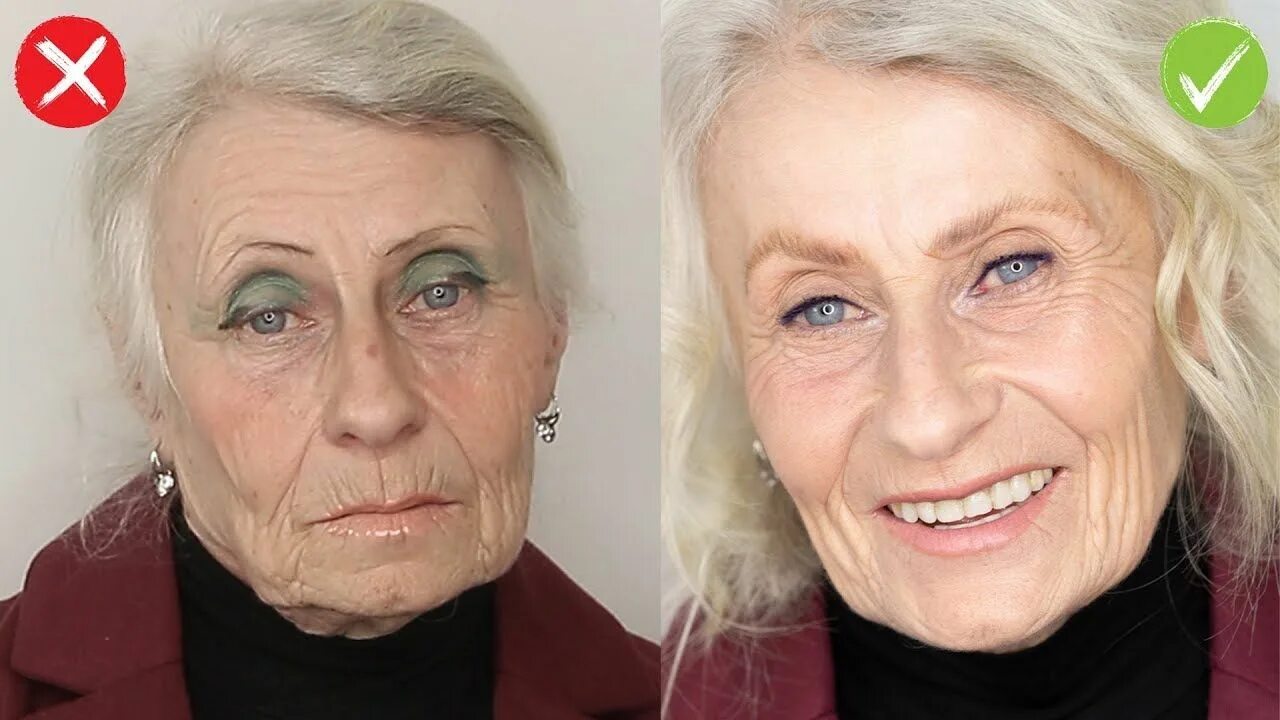 Макияж 60 для женщин пошагово Ворзрастной макияж 60+. Три ошибки повседневного возрастного макияжа. Макияж, Ли