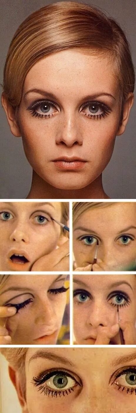 Макияж 60 пошагово фото Iconic 70s Twiggy Fashion and Beauty Inspiration