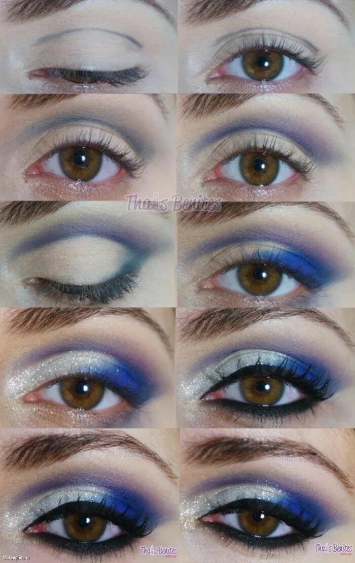 Макияж для нависшего века синий 80 best Eye-Makeup Tutorials & Ideas images on Pinterest Best Nail Designs #EyeM