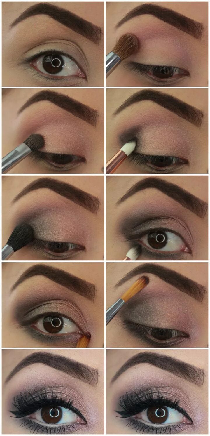 Макияж для новичков пошагово в домашних условиях How to Do a Simple Romantic Smoky Eye Eye makeup, Makeup pictures, Eye makeup pi