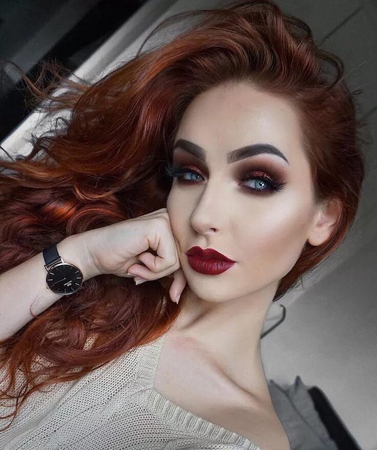 Макияж для рыжих волос с карими глазами Midnight Glam with the 15N Palette