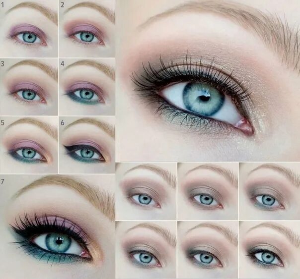 Макияж для серо голубых глаз пошагово Light makeup for blue eyes and blond hair Анастасия ВКонтакте