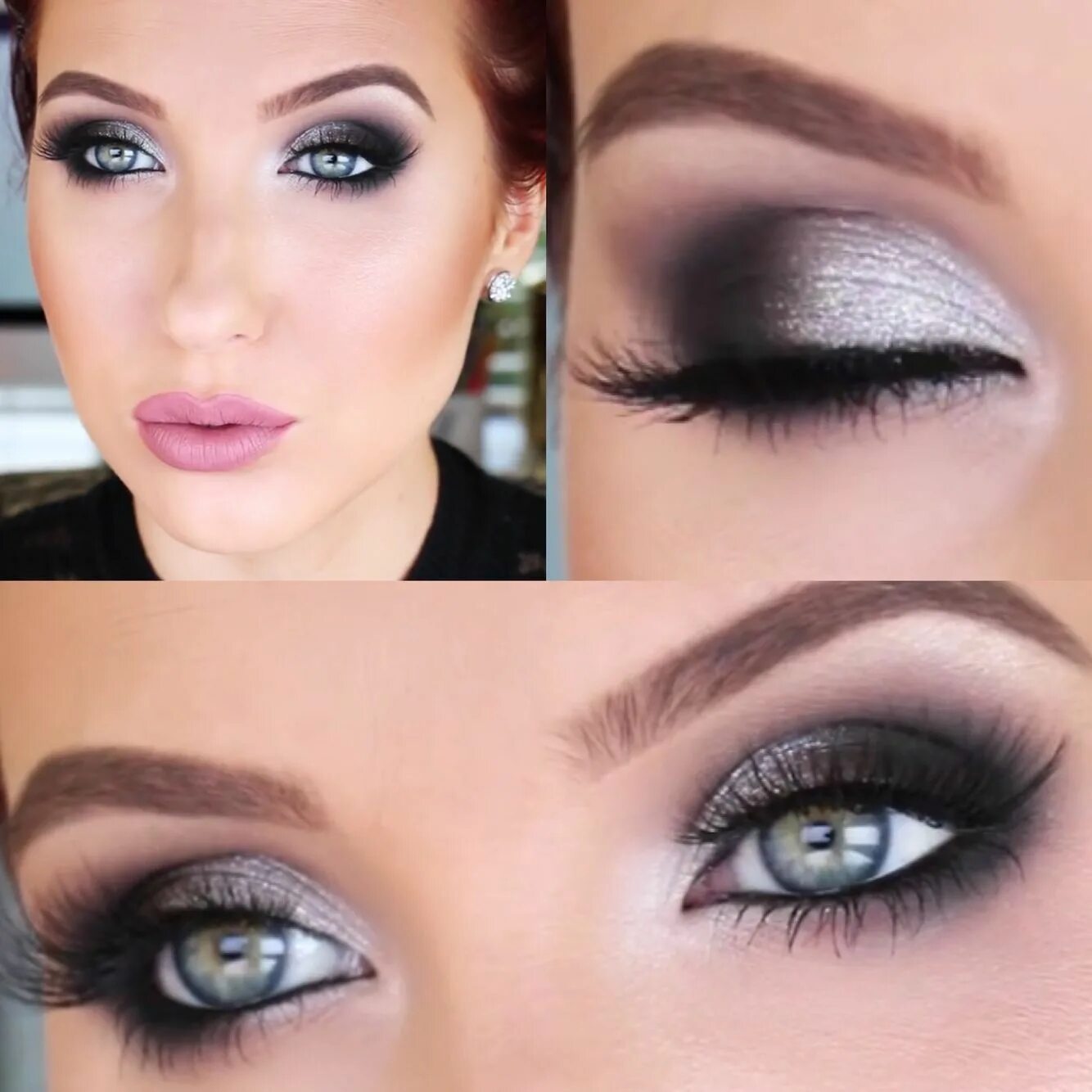 Макияж для серых глаз Classic Bombshell smokey eye, Jaclyn Hill on YouTube #greyeyemakeup Grey eye mak