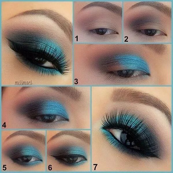 Макияж для синих глаз пошагово Eye Makeup Beauty Tutorials Sombras de ojos, Maquillaje de ojos ahumados, Maquil