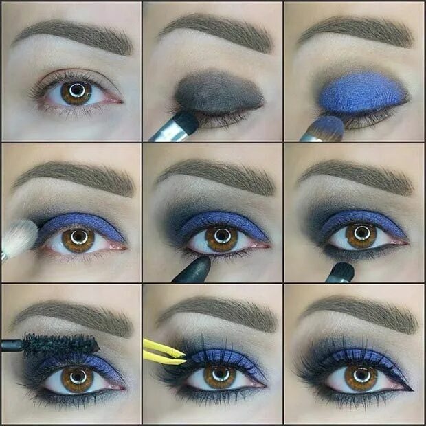 Макияж для синих глаз пошагово Instagram / daniela_beirana Smokey Eye Makeup For All Smokey eye tutorial, Eye m