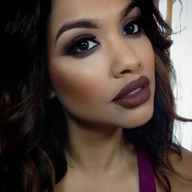 Макияж для смуглой кожи и карих глаз Instagram Insta-Glam: Brown Lipstick Donkere lippen, Mannenkapsels, Kinderkapsel