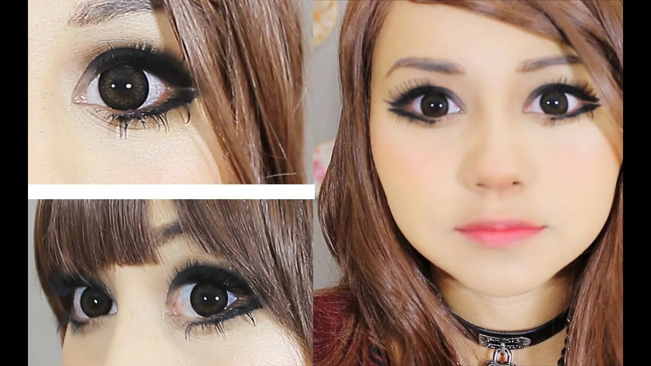 Макияж для увеличения глаз maquillaje ojitos grandes y rasgados con mucha pestaña ♥ miku - YouTube
