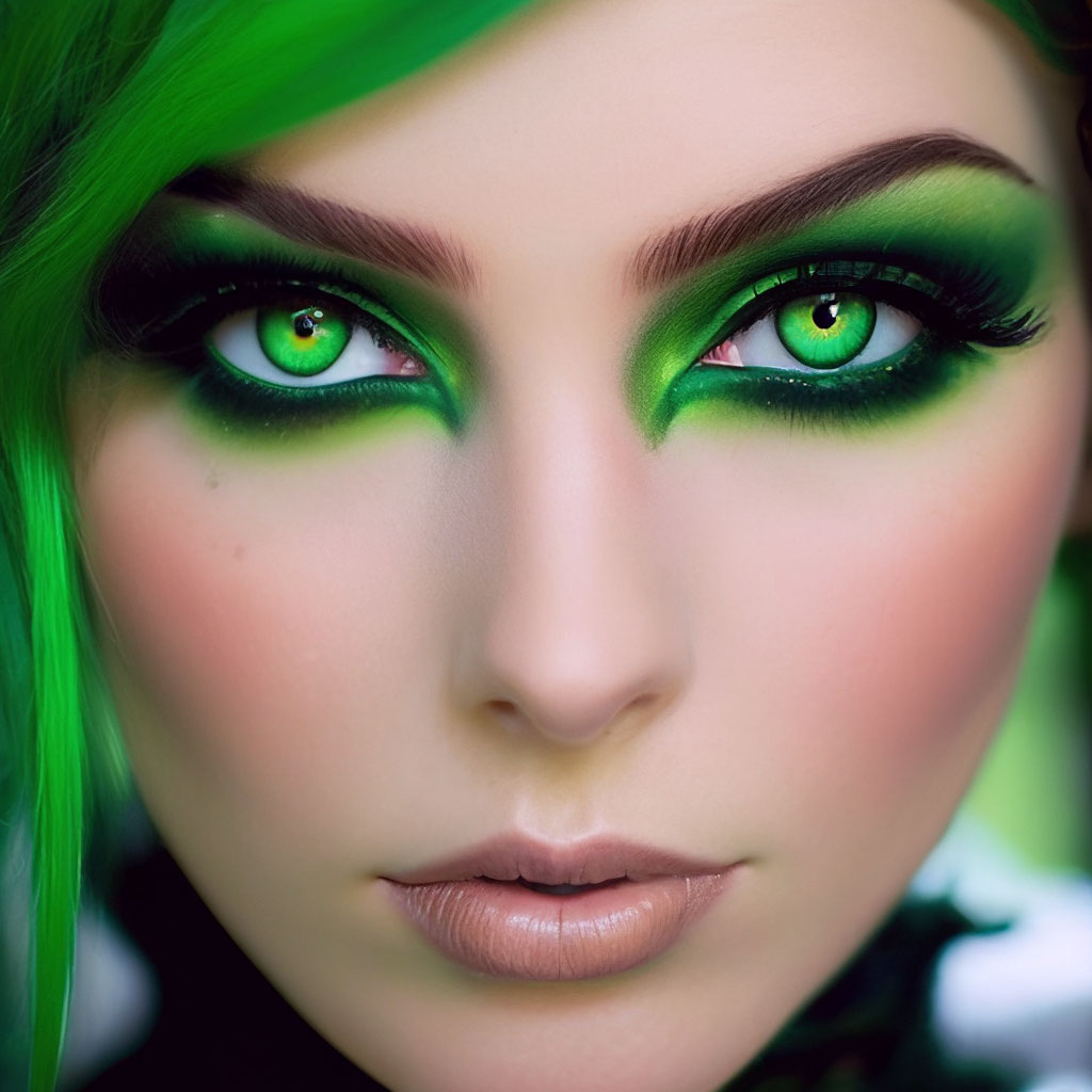 Макияж для зеленых глаз 40 лет "The most beautiful makeup for green ." - image created in Shedevrum