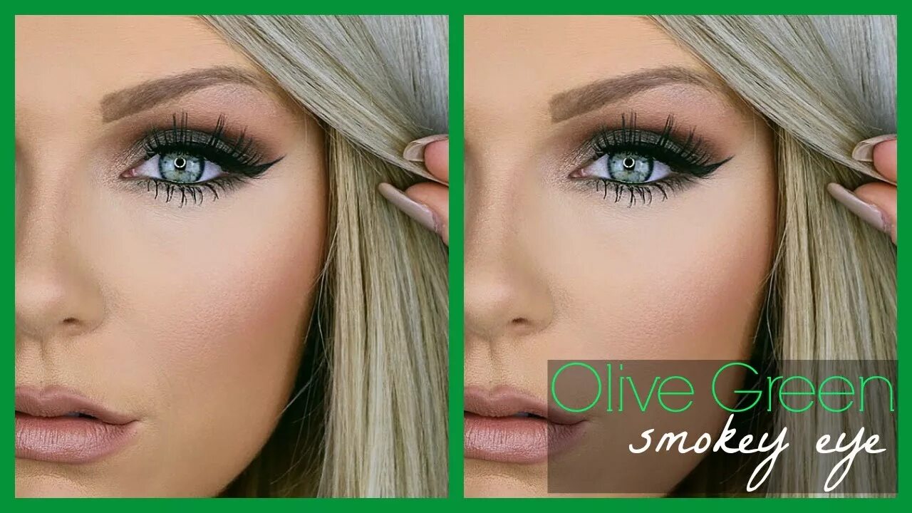 Макияж для зеленых глаз и светлых волос Olive Green Smokey Eye Makeup Tutorial - YouTube