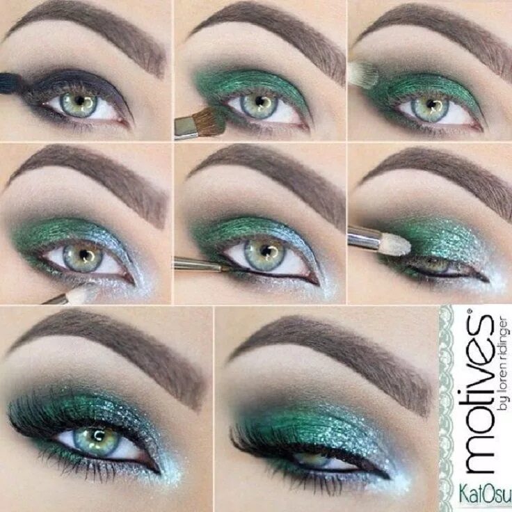 Макияж для зеленых глаз после Top 10 Makeup Tutorials For Seductive Eyes Eye makeup steps, Eye makeup, Green m