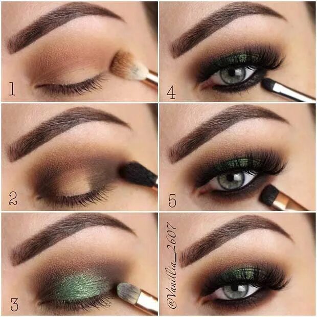 Макияж для зеленых глаз своими руками Brown and Green Step by Step Makeup Tutorial Eye makeup steps, Smokey eye makeup