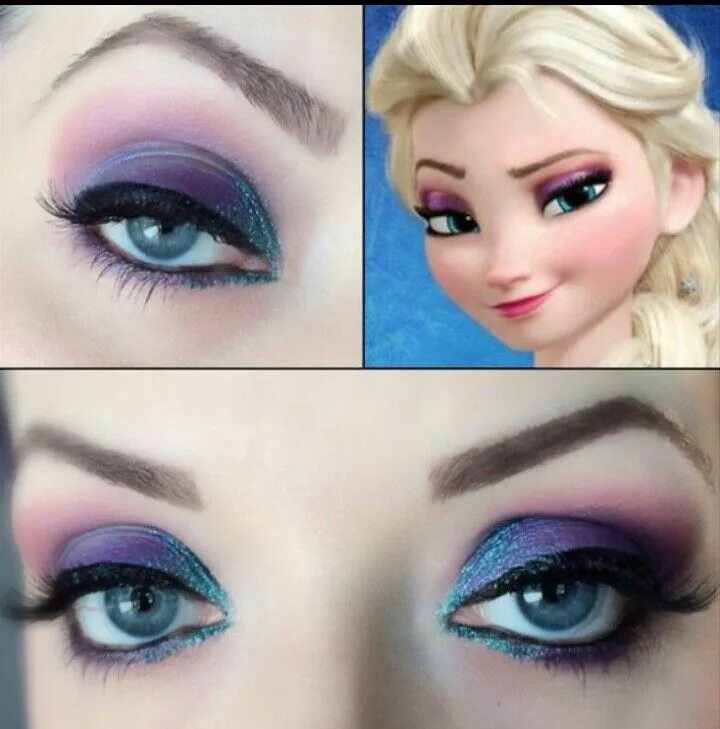 Макияж эльзы Elsa Eyes Espionage Cosmetics custom "Frozen" eyeshadow. Maquillaje de frozen, M