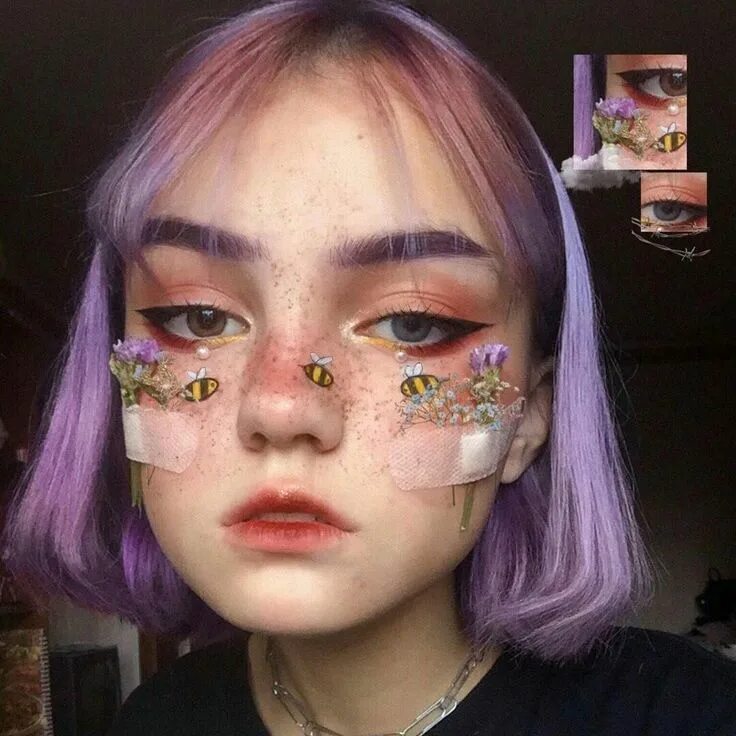 Макияж эстетика Милая Девушка Edgy makeup, Face art makeup, Creative makeup looks