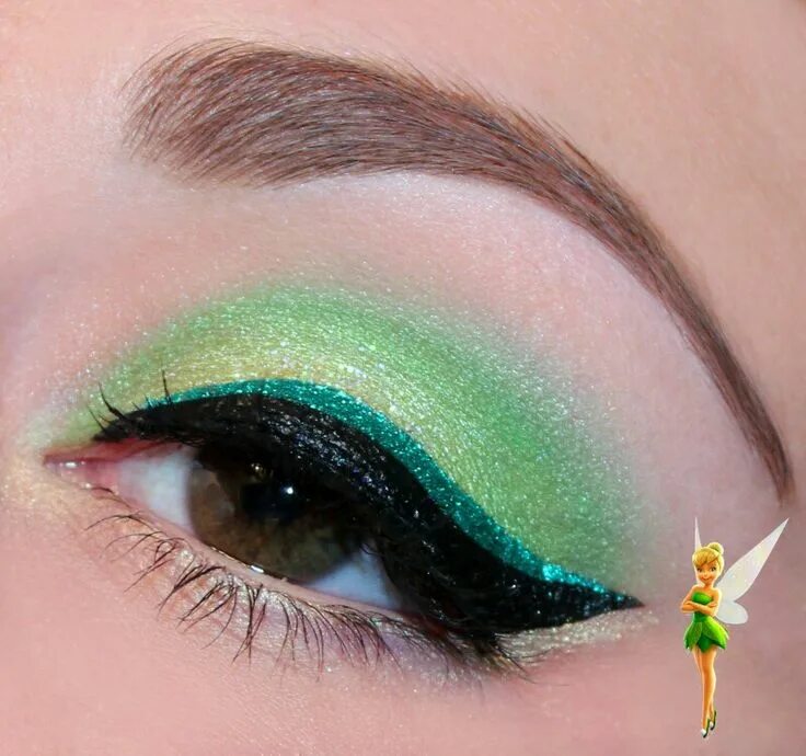 Макияж феи легкий Tinkerbell Makeup Tinkerbell makeup, Disney eye makeup, Disney makeup
