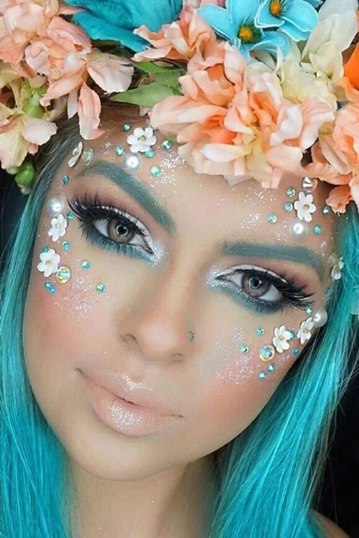 Макияж феи легкий Halloween - Make-up Schminke und Co. #Halloween #Schminke #Make-Up Meerjungfrau 