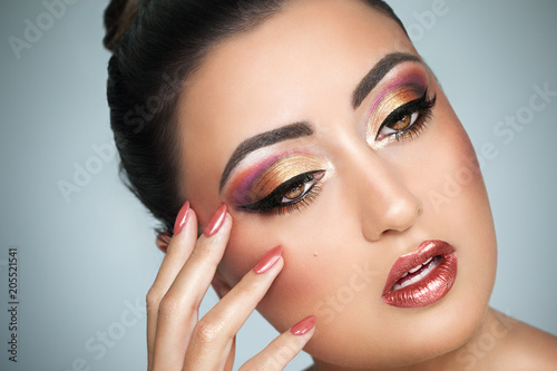 Макияж фото работ Beautiful Girl With Makeup фотография Stock Adobe Stock