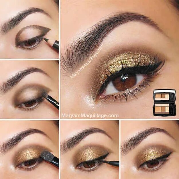 Макияж глаз 50 на каждый 23 Eyeshadow Basics Everyone Should Know Gold eye makeup, Eyeshadow basics, Gold