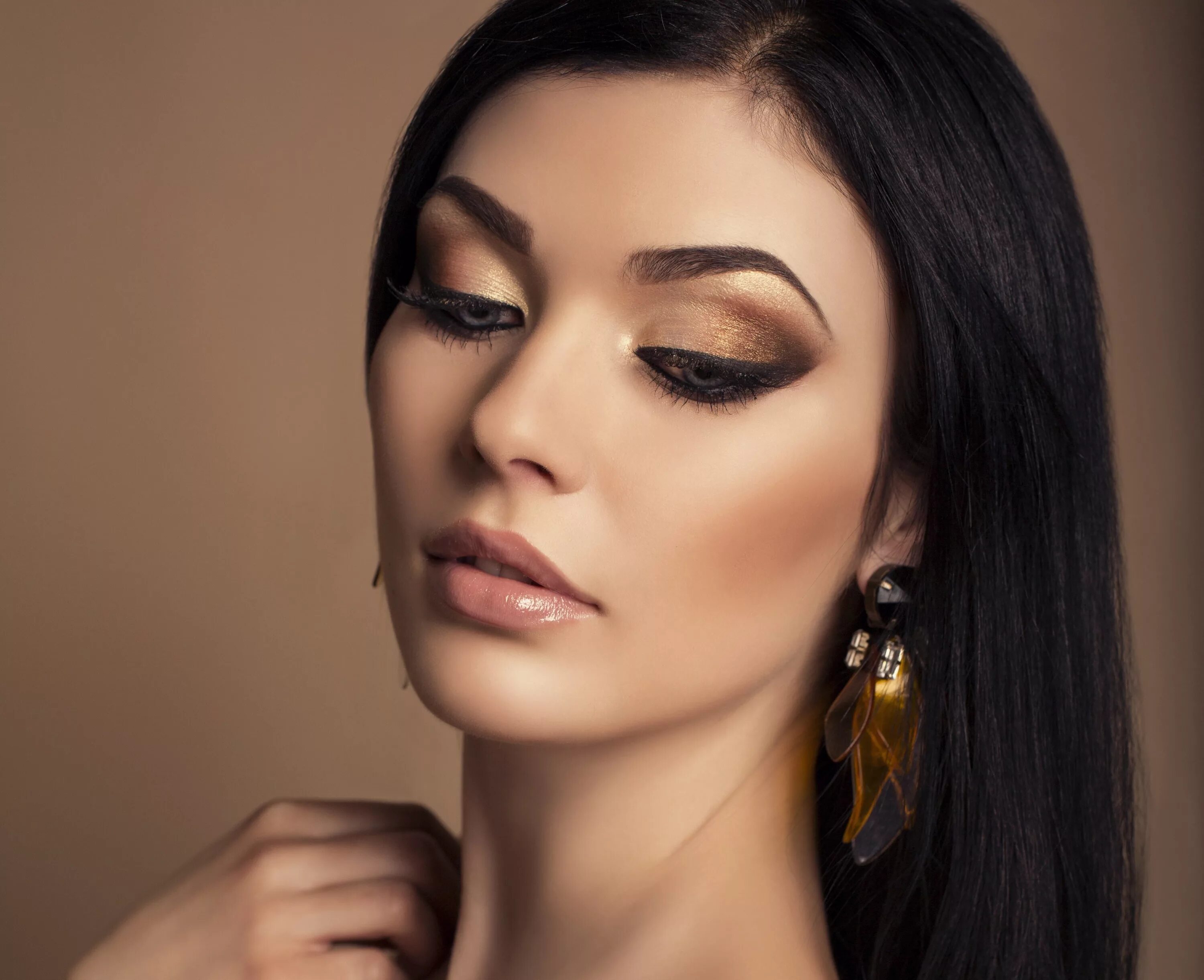 Макияж глаз брюнеток фото Wallpaper : face, women, model, long hair, black hair, fashion, nose, skin, head