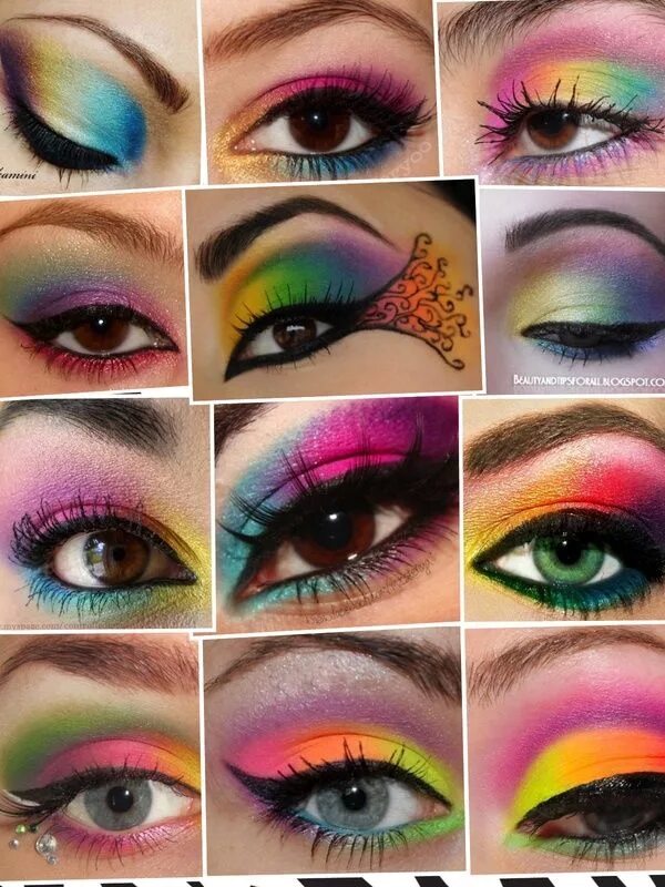 Макияж глаз для 10 лет Rainbow eye makeup, Eye makeup designs, Makeup