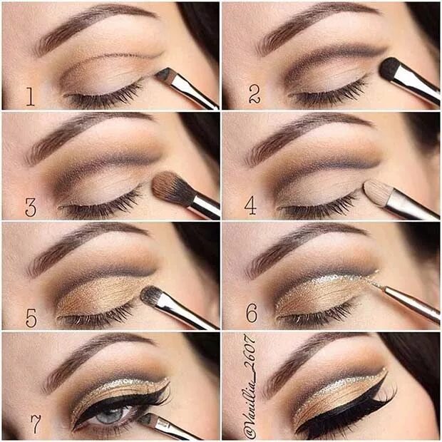 Макияж глаз для начинающих пошагово 21 Easy Step by Step Makeup Tutorials from Instagram - StayGlam Eye makeup, Cut 