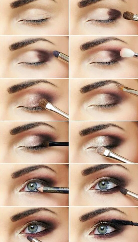Макияж глаз для новичков пошагово Tutorial Makeup: How to properly make up eyes with drooping eyelids #eyes ... #d