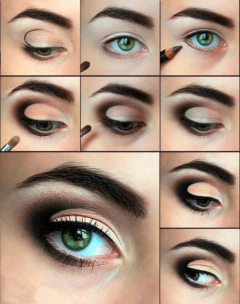 Макияж глаз для новичков пошагово legkij makiyaj na vyipusknoj dlya zelenyih glaz 7 Simple eye makeup, Eye makeup 