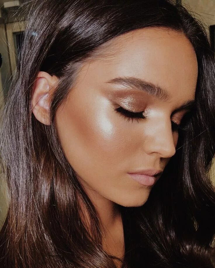 Макияж глаз хайлайтером bronze metallic eye shadow #beauty Hair makeup, Wedding hair and makeup, Perfect